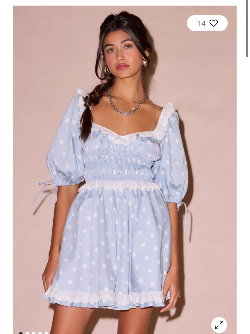 For Love & Lemons Jackson Puff Sleeve Mini Dress